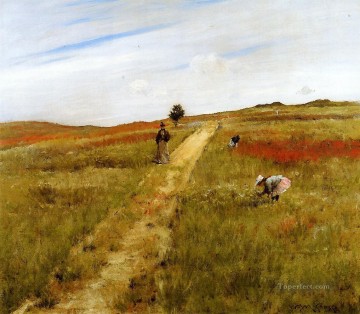  autumn Oil Painting - Shinnecock Hills aka Shinnecock Hills Autumn impressionism William Merritt Chase scenery
